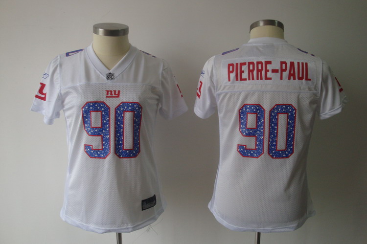 Giants #90 Jason Pierre-Paul White Women's Sweetheart Stitched NFL Jersey - Click Image to Close